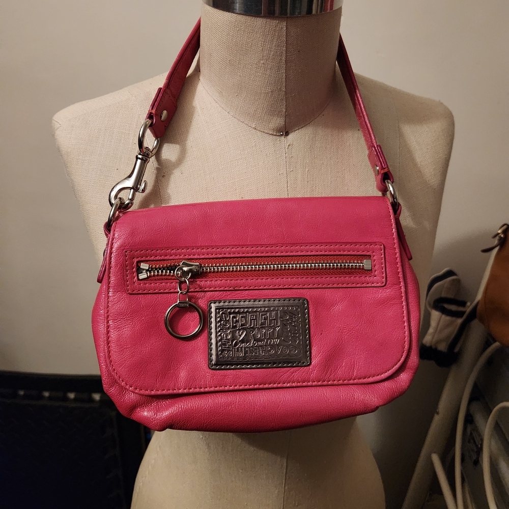 Coach Fuchsia Leather Shoulder Bag